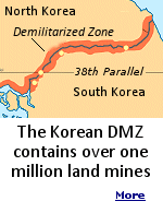 Containing more than a million landmines, some laid as long ago as 1953, the DMZ is one of the most heavily-mined areas remaining in the world.